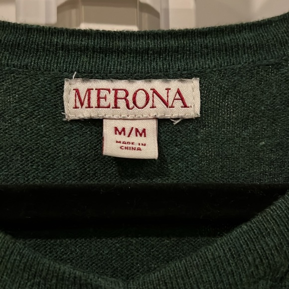 Merona emerald green lightweight dressy button down sweater Sz M - Picture 2 of 5